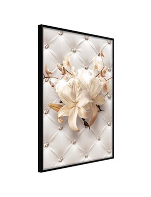 Poster  Lilies on Leather Upholstery